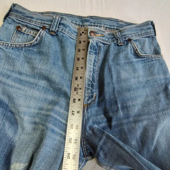 H.A.S.H. Jeans Wide Leg Flare Women 31x36 Blue Vintage High Rise Light Wash - Picture 13 of 16